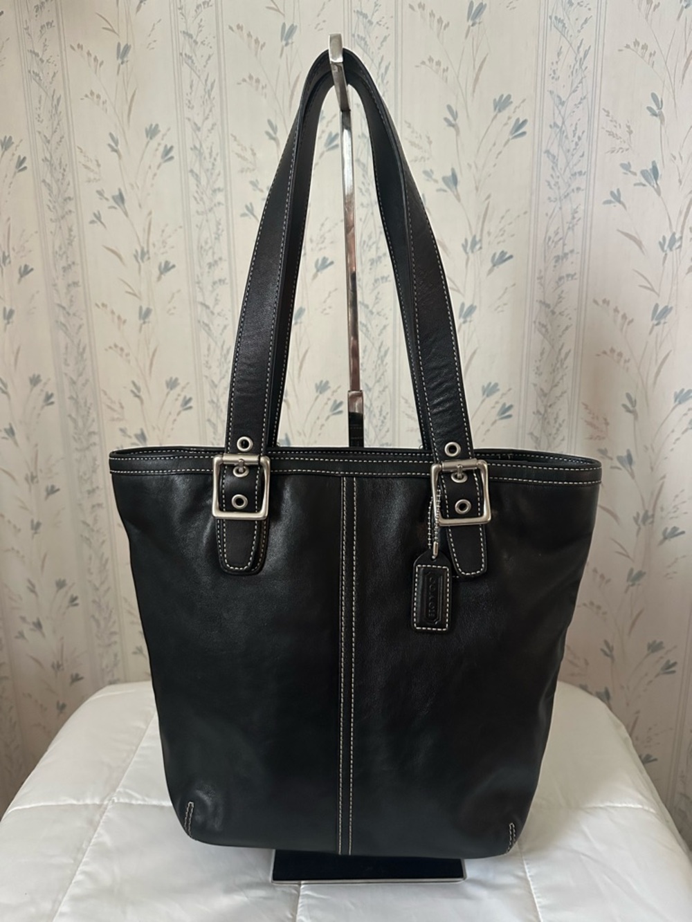 Coach Vintage Black Hampton Leather Tote